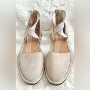 Lucky Brand Atlyi Suede Cross-Strap Flats Size 10 NWOB